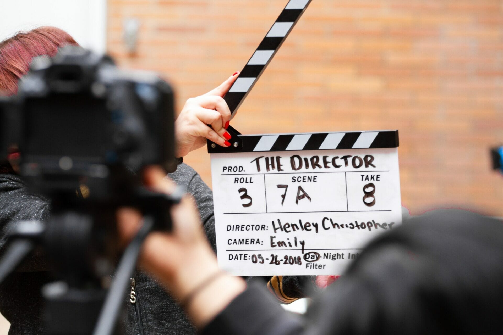 sdg action film set Film set view with camera and clapperboard, ready for action